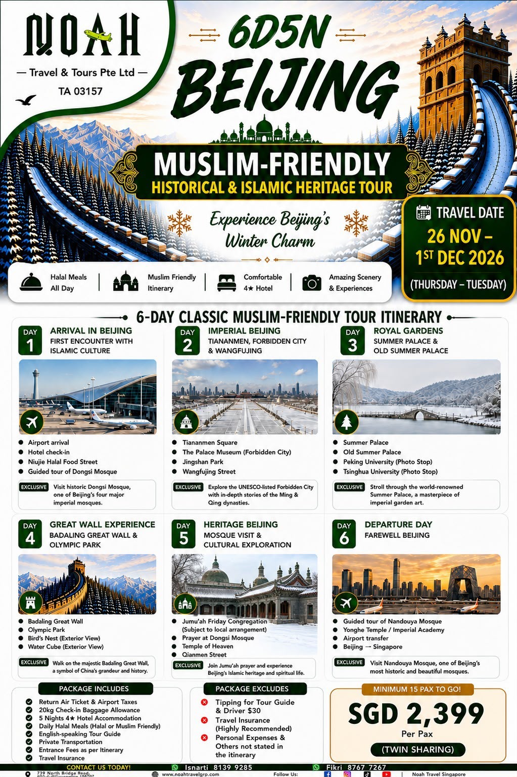 6D5N Beijing Muslim-Friendly Tour