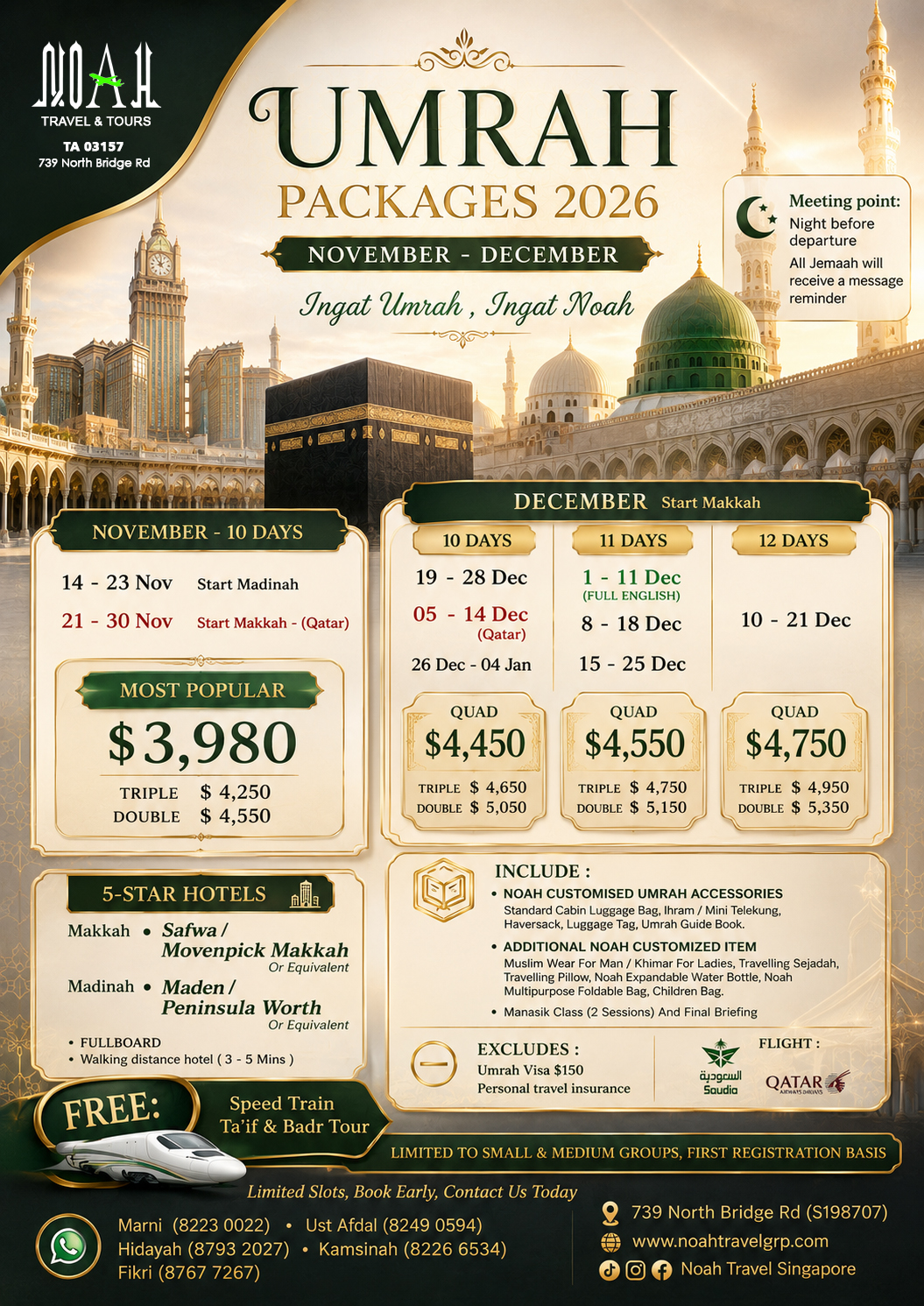 10D/11D/12D Umrah Nov-Dec 2026