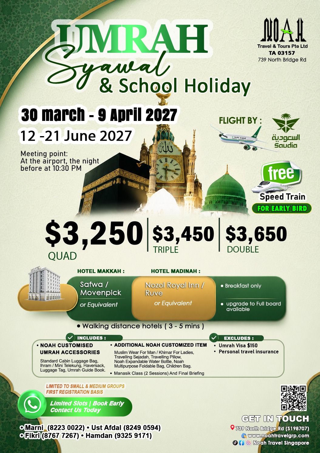 Umrah Syawal & School Holiday 2027
