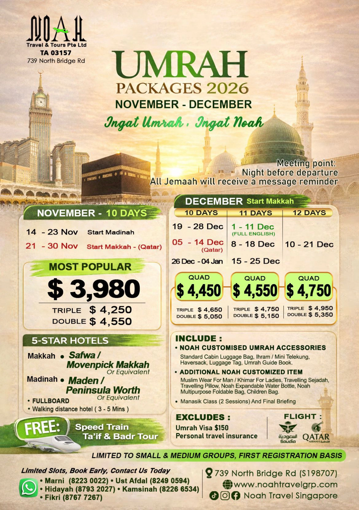 10D/11D/12D Umrah 5-Star Premium