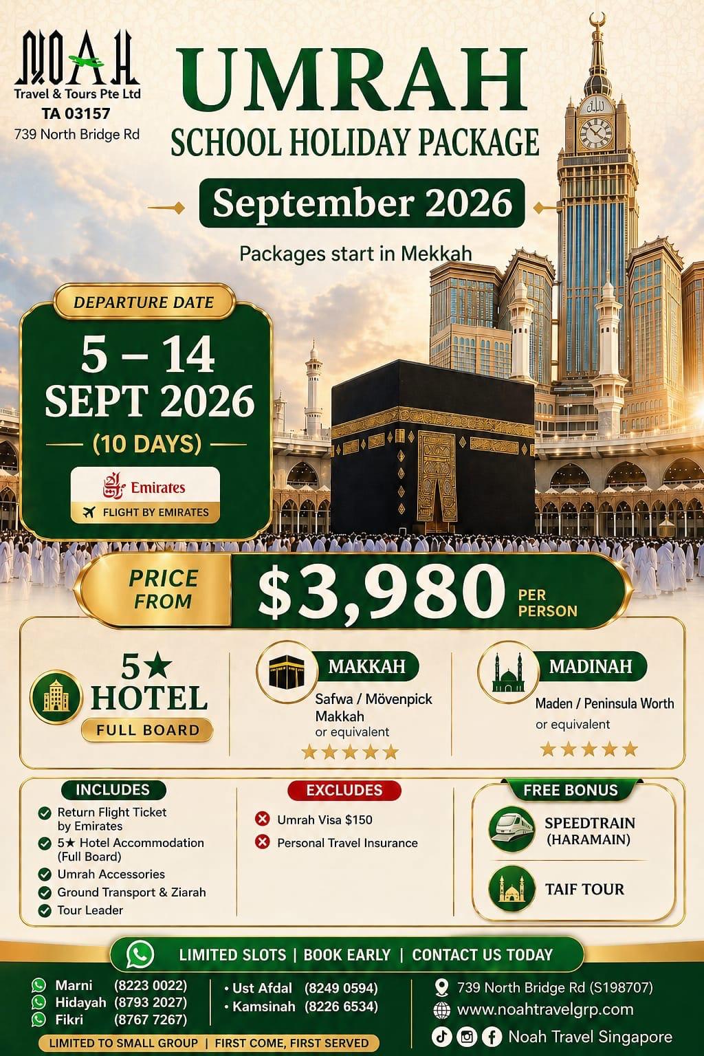 10D Umrah School Holiday September 2026