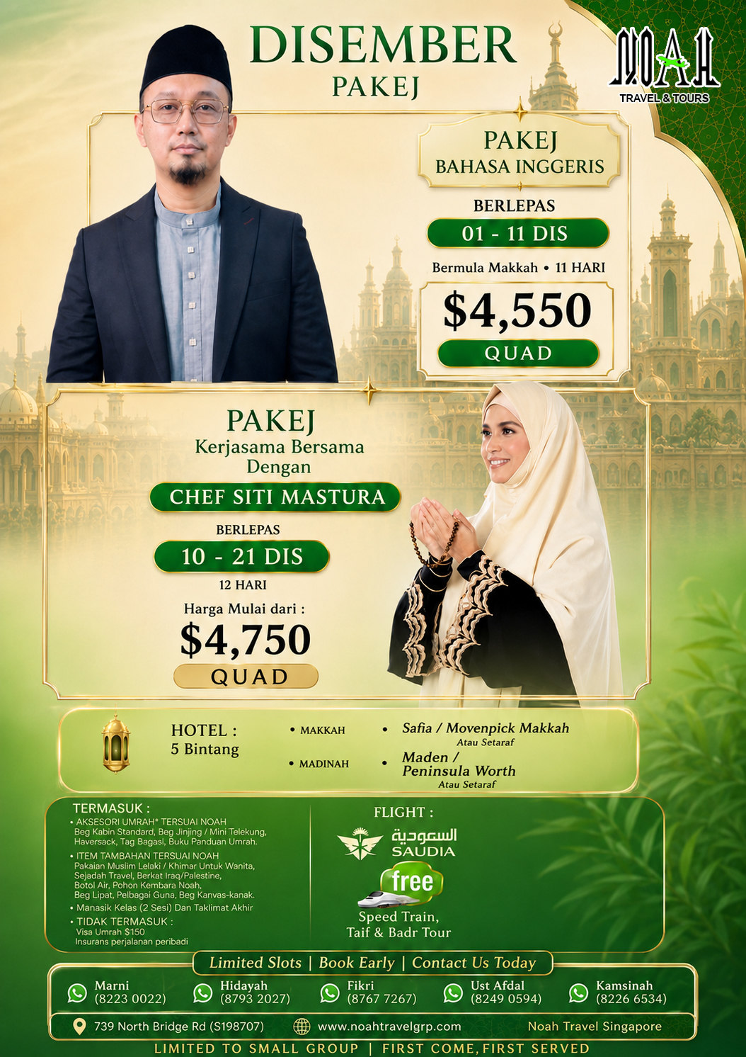 11D/12D Umrah with Chef Siti Mastura