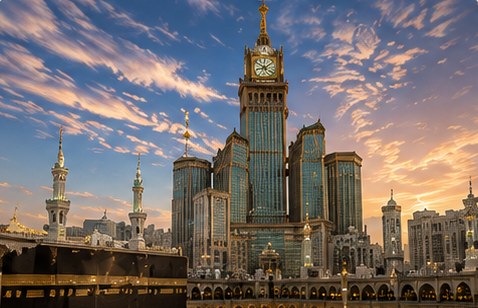 Makkah Royal Clock Tower over the Kaaba