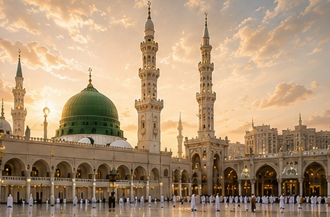 Green dome of Al-Masjid an-Nabawi, Madinah